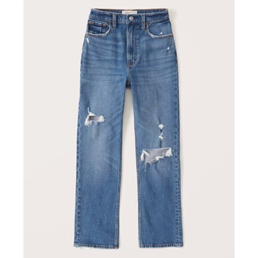 Abercrombie & Fitch Ultra High Rise Ankle Straight Jean Curve Love Size 0/25